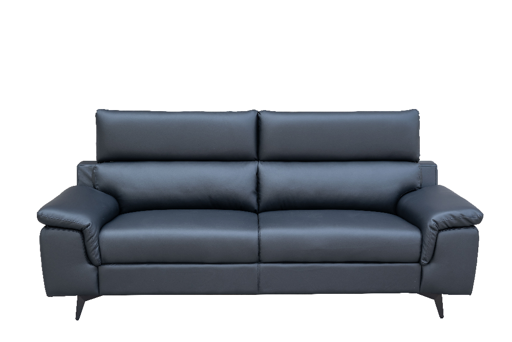 Happy Home Sofa Set 2-teilig – Couchgarnitur in Schwarz, Lederoptik