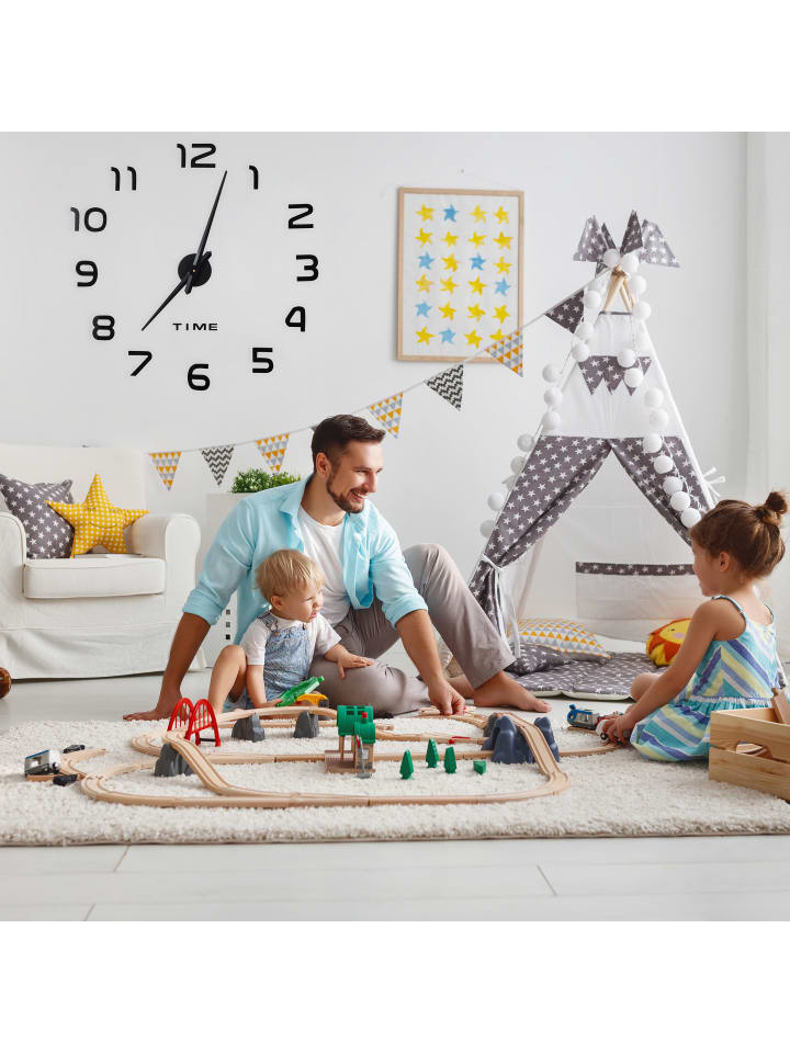 relaxdays Wanduhr DIY in Schwarz günstig kaufen onesize