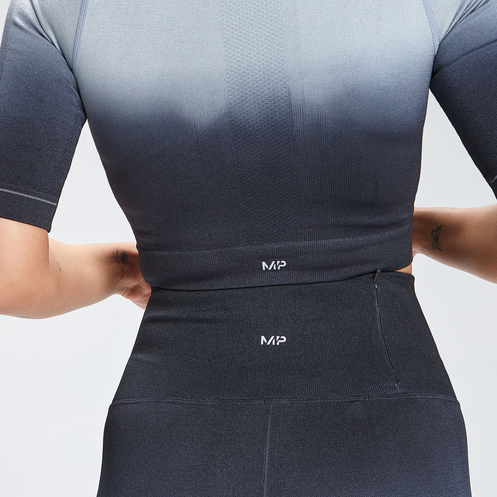 Crop top sans coutures MP Velocity pour femmes – Noir