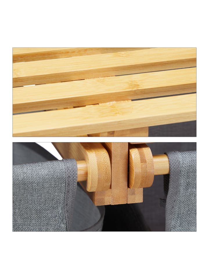 relaxdays Wäschekorb 2 Fächer mit Ablage günstig kaufen onesize