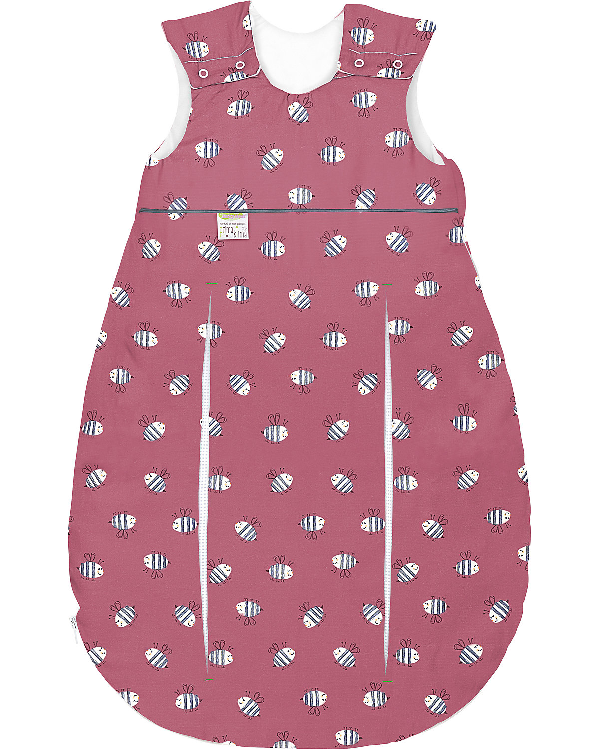 primaklima Jersey-Schlafsack, Bienchen cranberry, 60 - TOG 2,5
