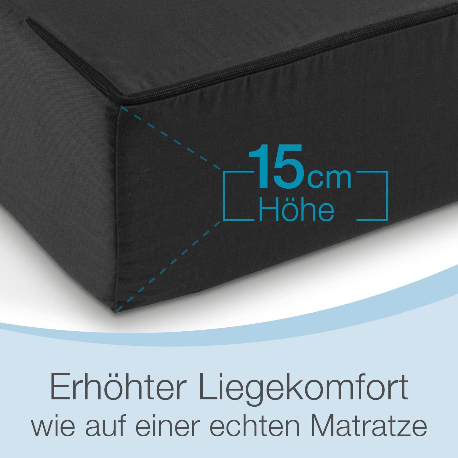Klappmatratze Visko Deluxe, Bestschlaf, 15 cm hoch, (Spar-Set, 3-tlg), inkl. Spannbettlaken & Transporttasche