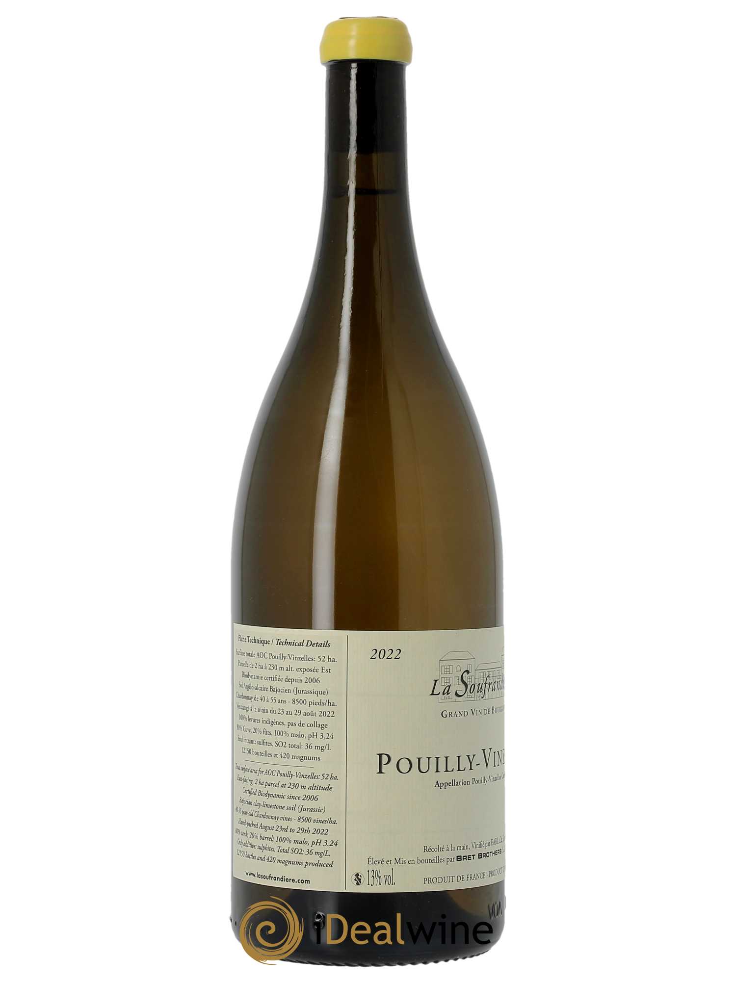 Pouilly-Vinzelles La Soufrandière - Bret Brothers  2022 - Lot de 1 Magnum