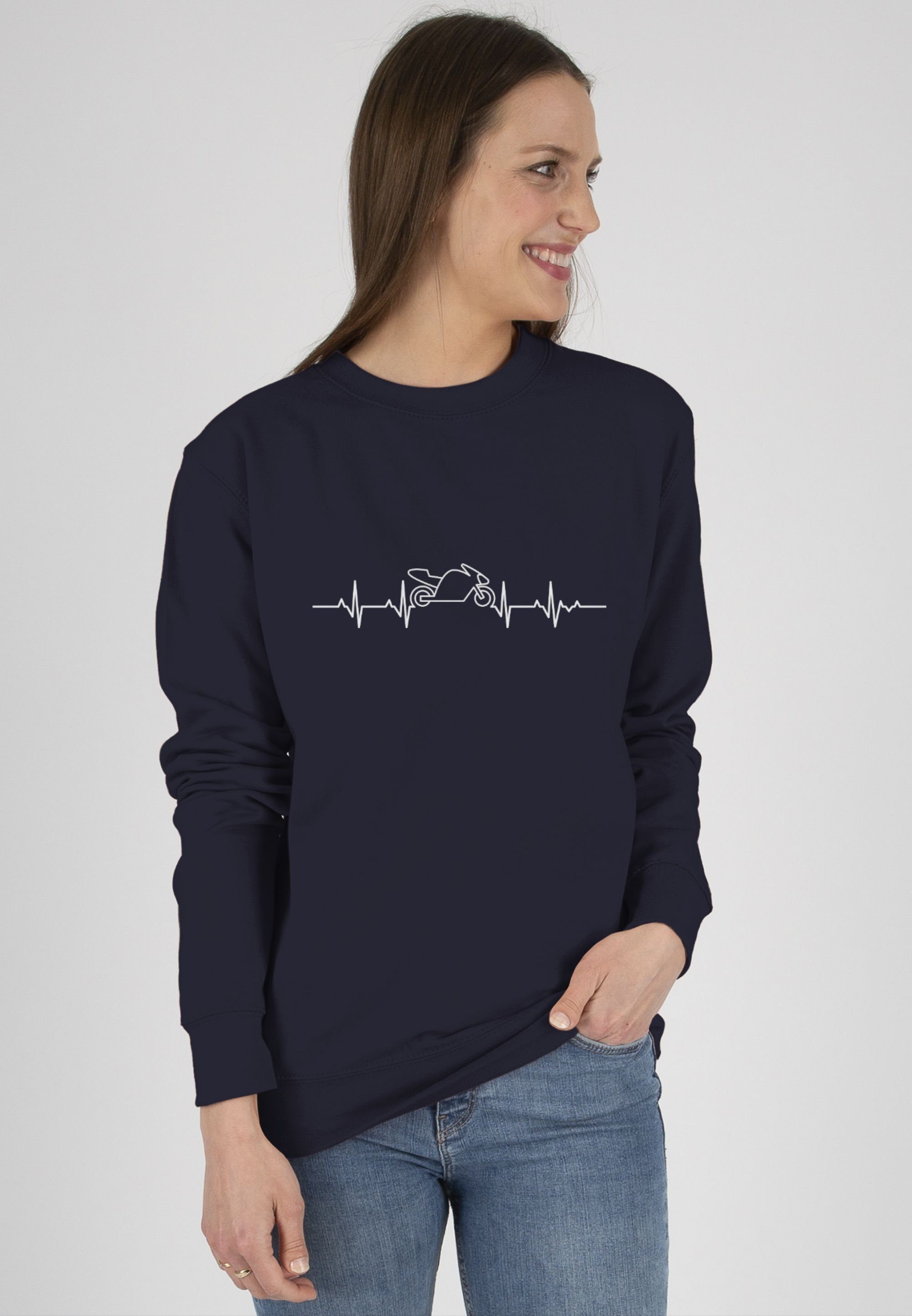 Shirtracer Sweatshirt Herzschlag Motorrad - Motorbike (1-tlg) Motorrad Biker