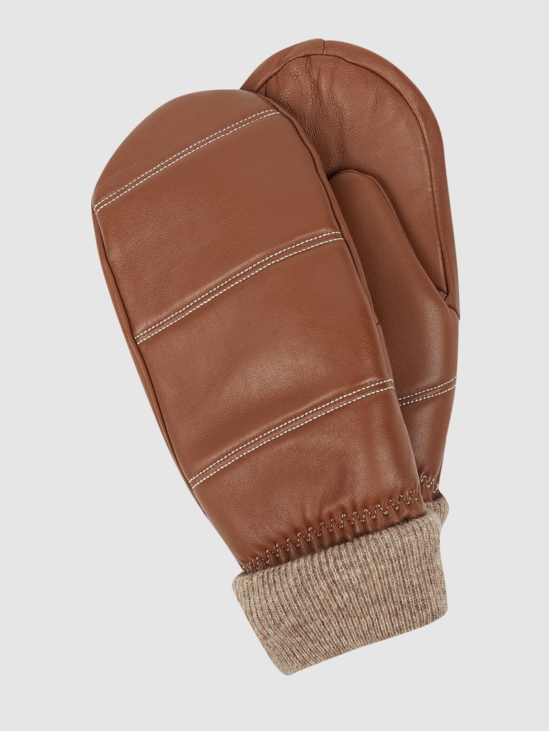 Fäustlinge aus Schafleder Modell 'Jenny' in cognac