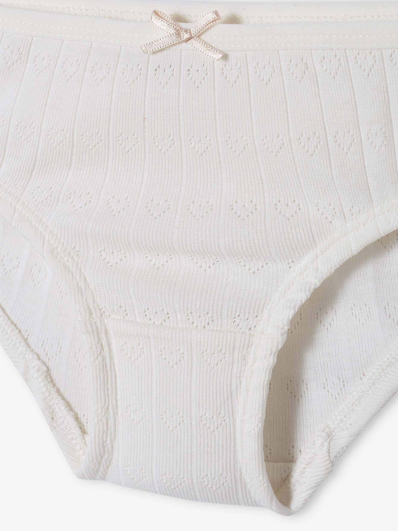 Lot de 2 culottes en maille ajourée fille lot ivoire