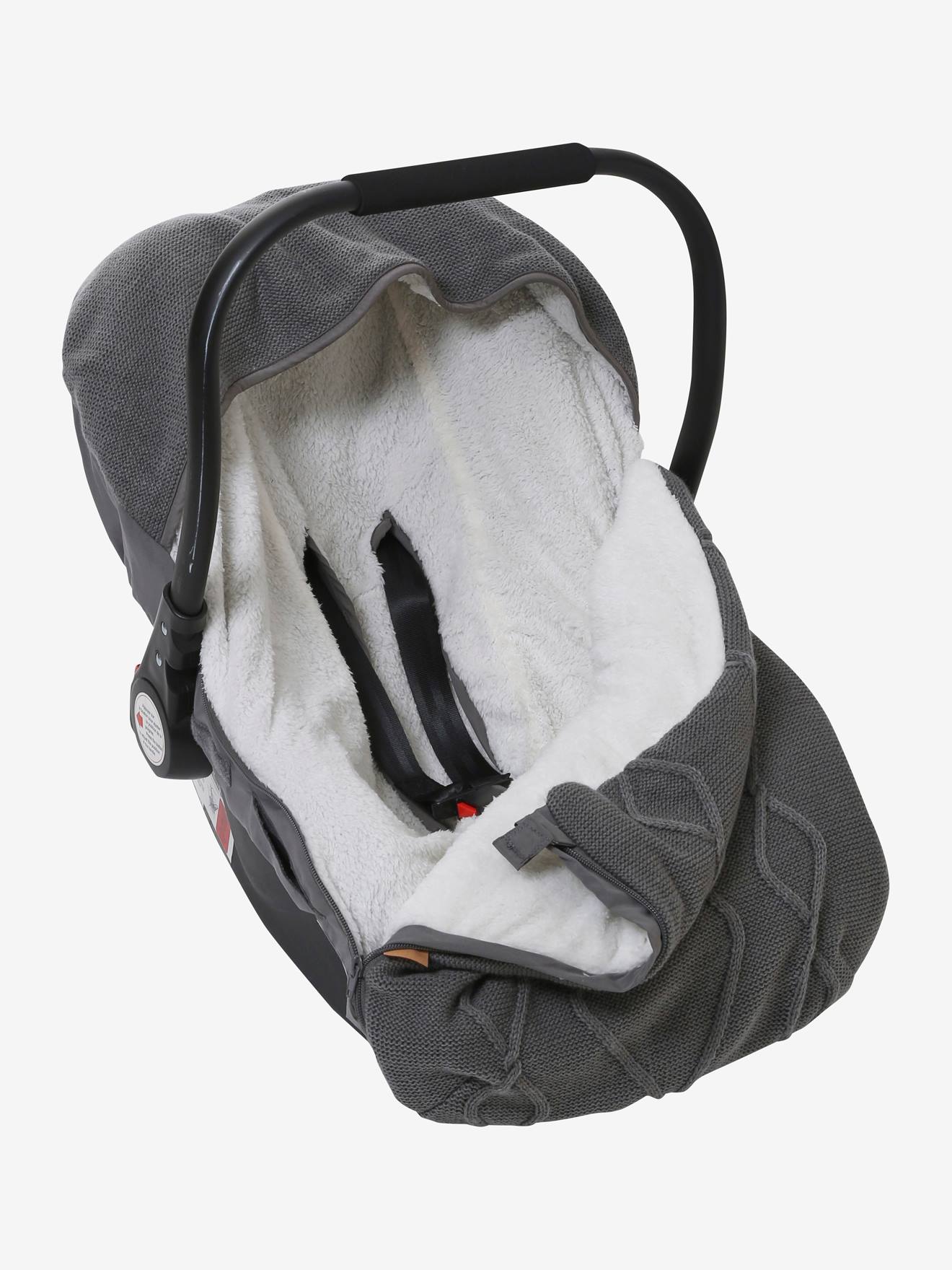 Chancelière tricot doublée polaire pour siège-auto coque