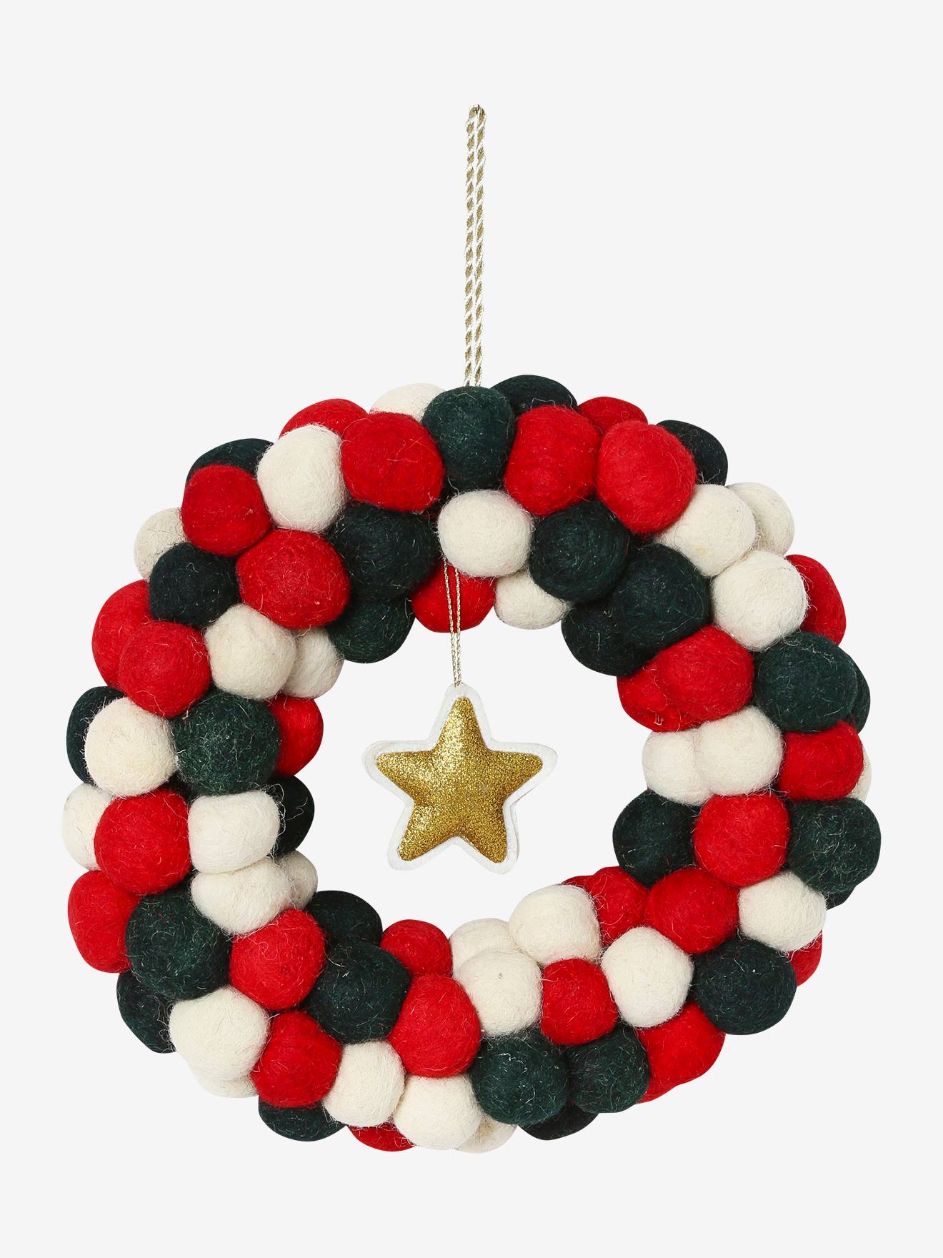 Vertbaudet Weihnachtskranz aus Filz - rot