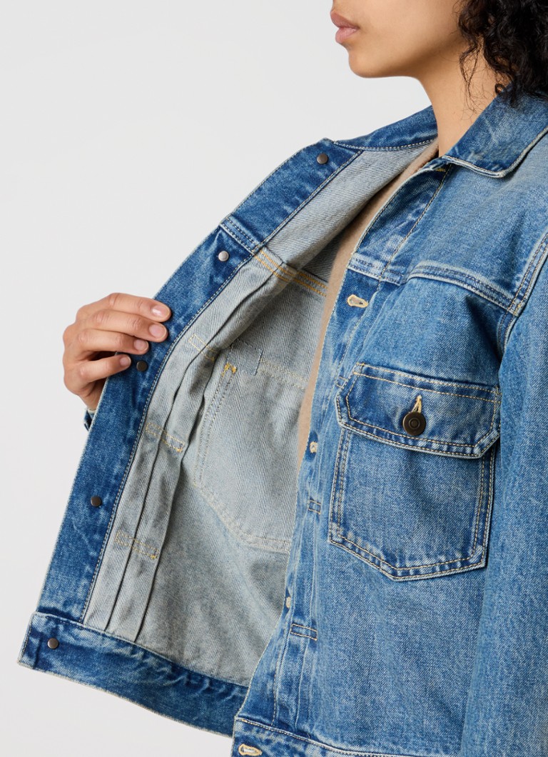 Jachetă Maison Margiela din denim cu buzunare la piept