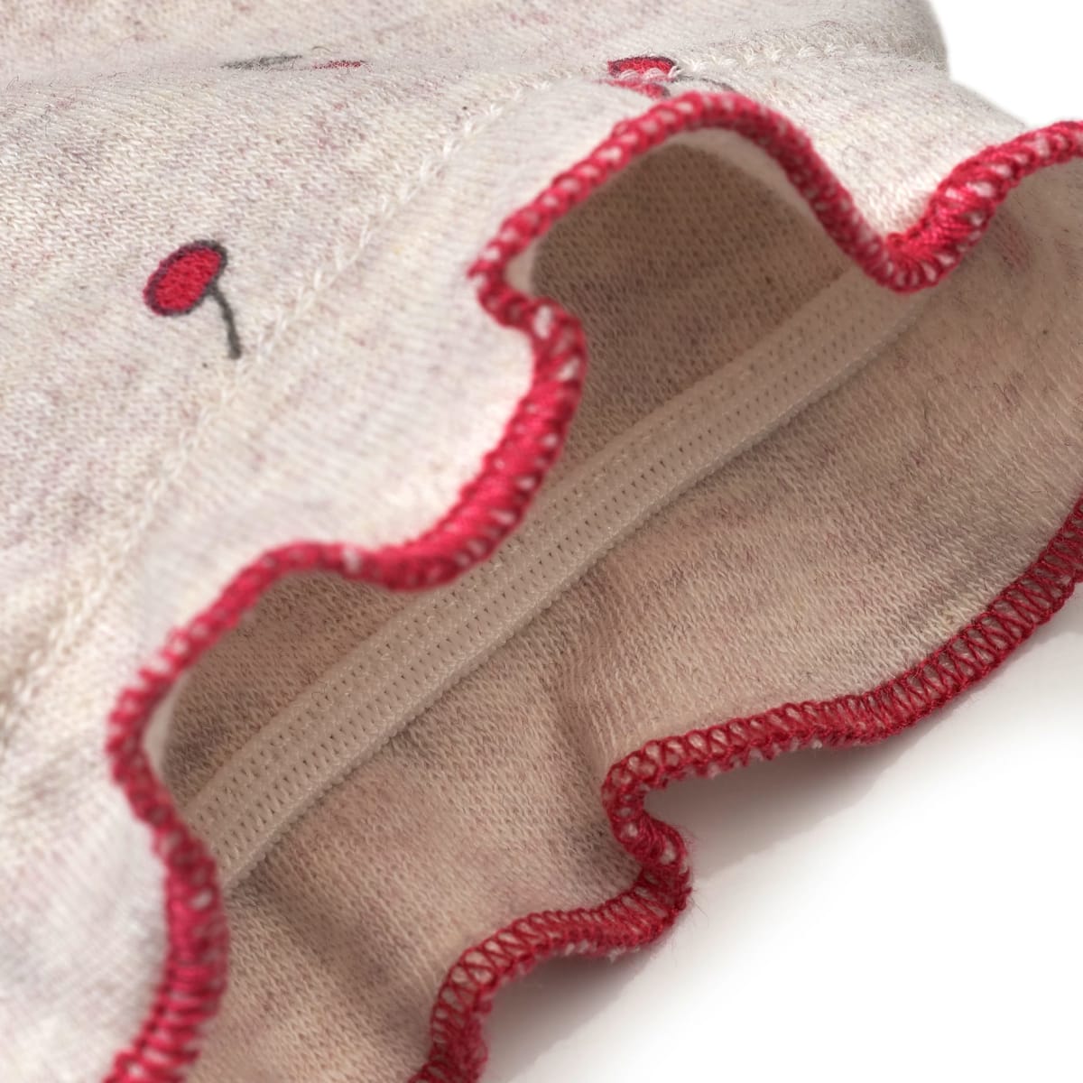 Body Kurzarm mit Kirschen-Muster, beige, Gr. 74/80, 1 St