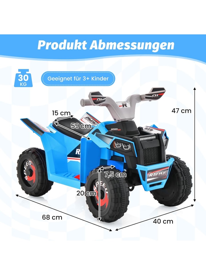 COSTWAY 6V Quad Elektro ab 3 Jahren in Blau günstig kaufen onesize