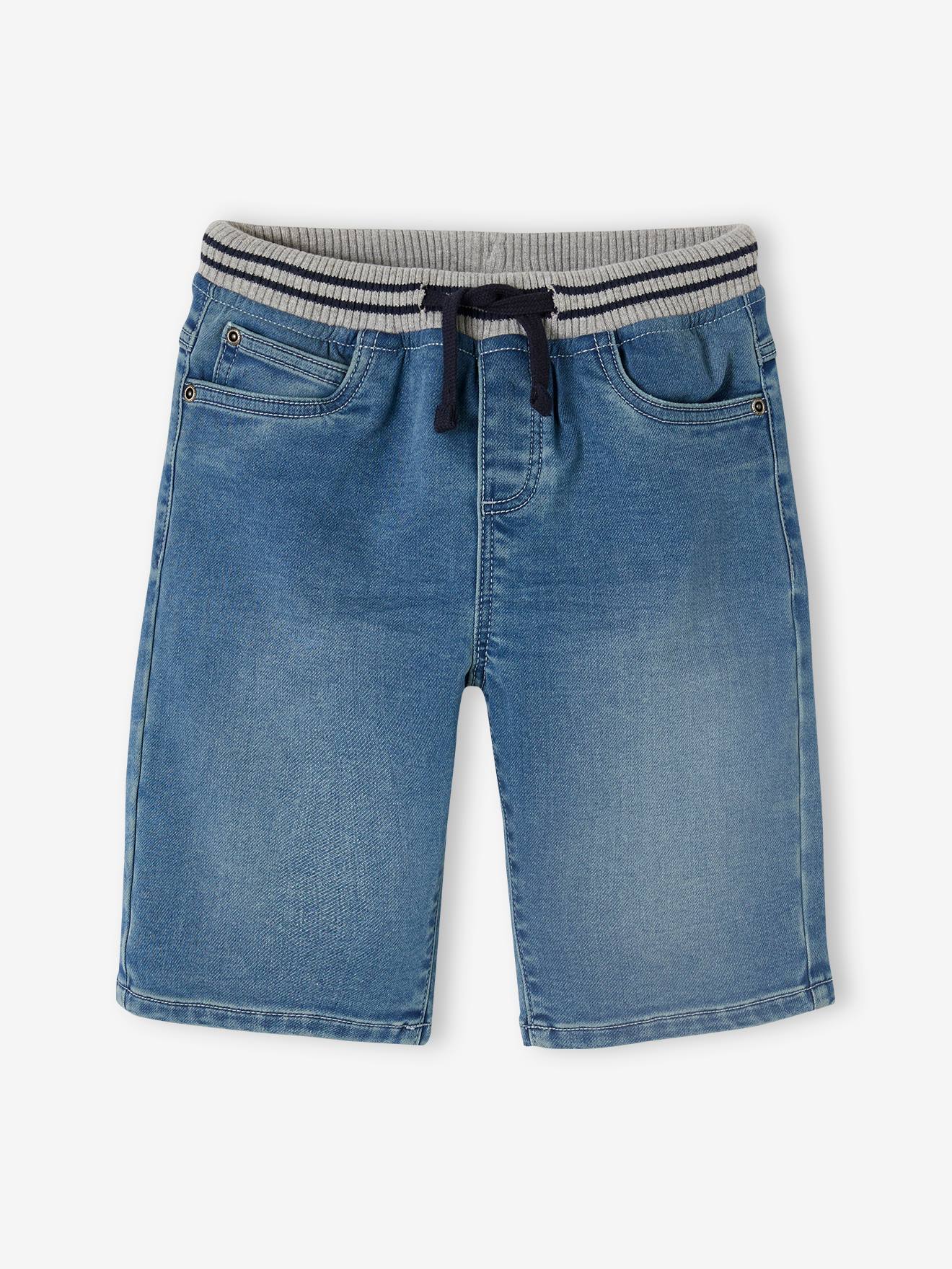 Vertbaudet Jungen Shorts mit Schlupfbund, Denim-Look - blue stone