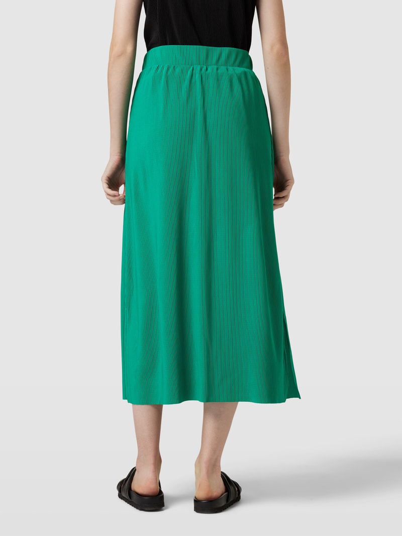 Midirock in Ripp-Optik in grasgrün