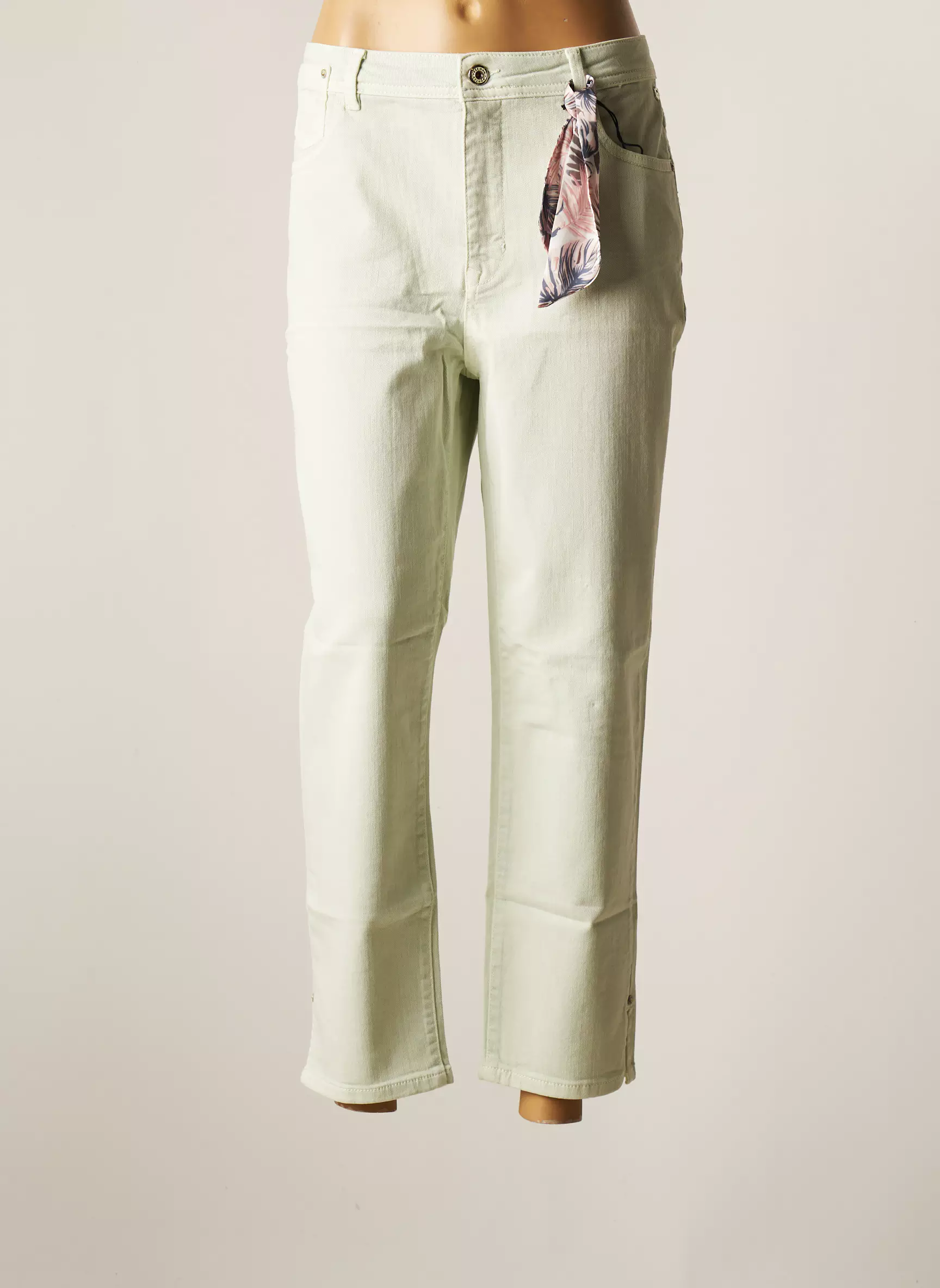 Freeman T Porter Jeans Coupe Droite Femme couleur vert