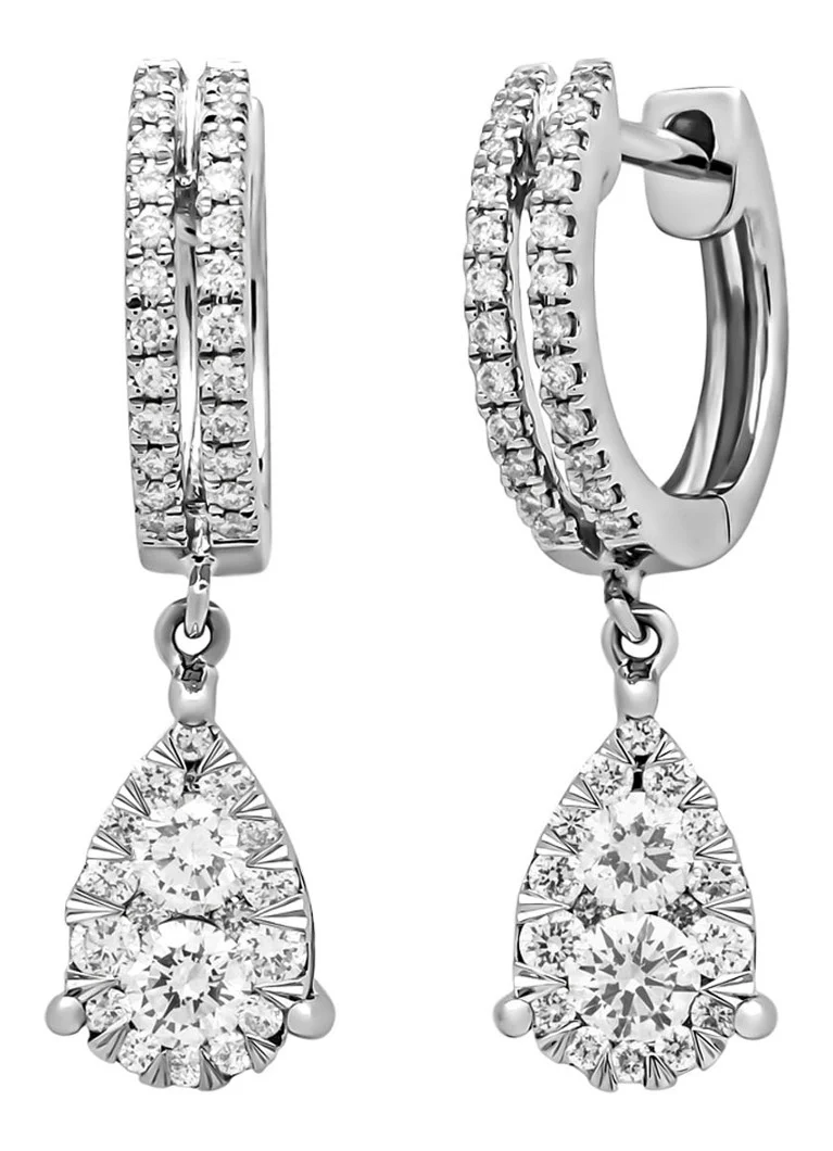 Witgouden Ohrringe mit Diamantspitze, 0,45 ct Diamant, Enchanted