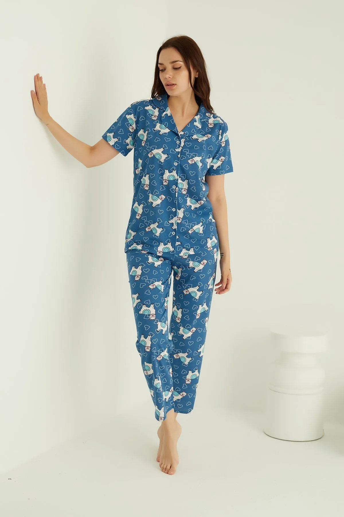 STRAWBERRY  Pyjama-Set aus Baumwolle mit Knöpfen