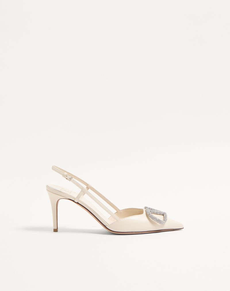 VLogo Signature Slingback Decote em pele de bezerro 80 mm