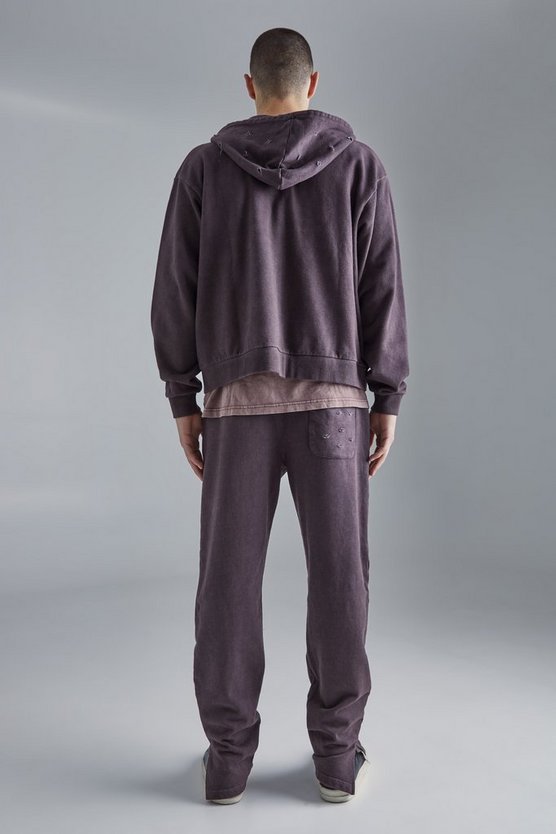 Zerrissne Jogginghose mit geteiltem Saum