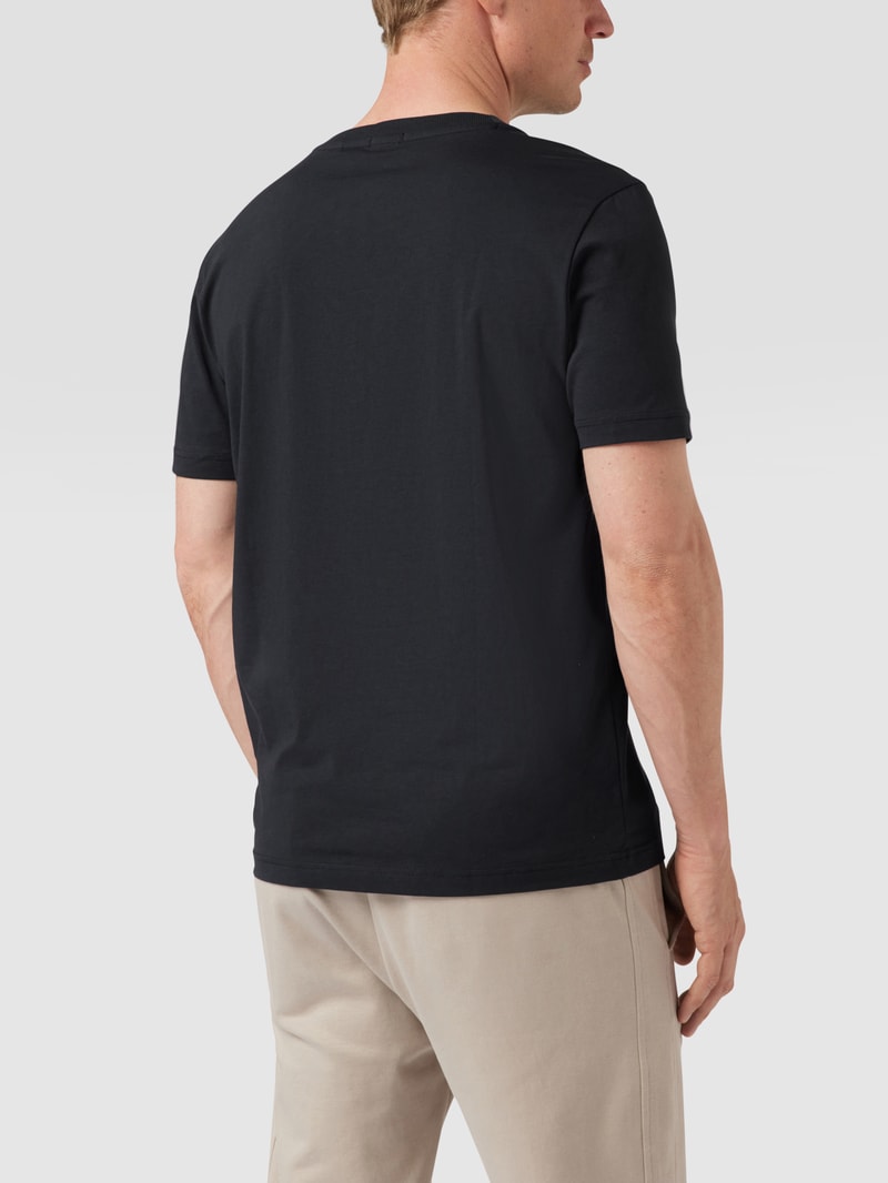 T-Shirt mit Logo-Print Modell 'Tee' in dunkelblau