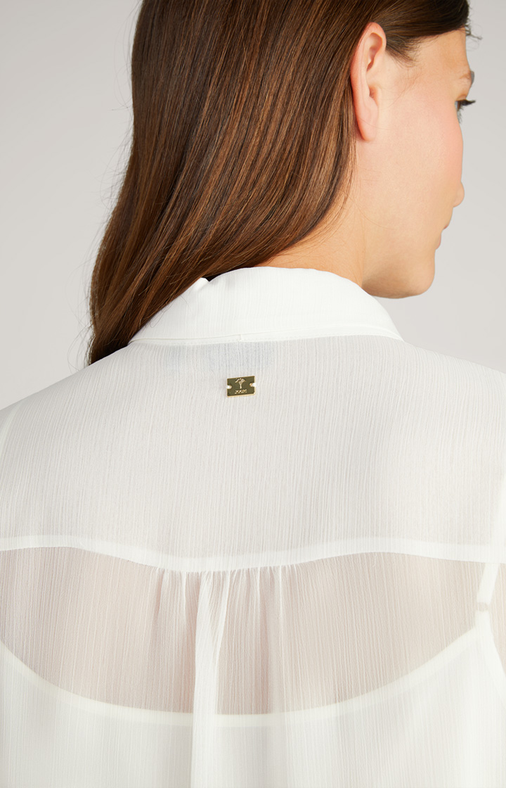 Chiffon-Bluse in Offwhite