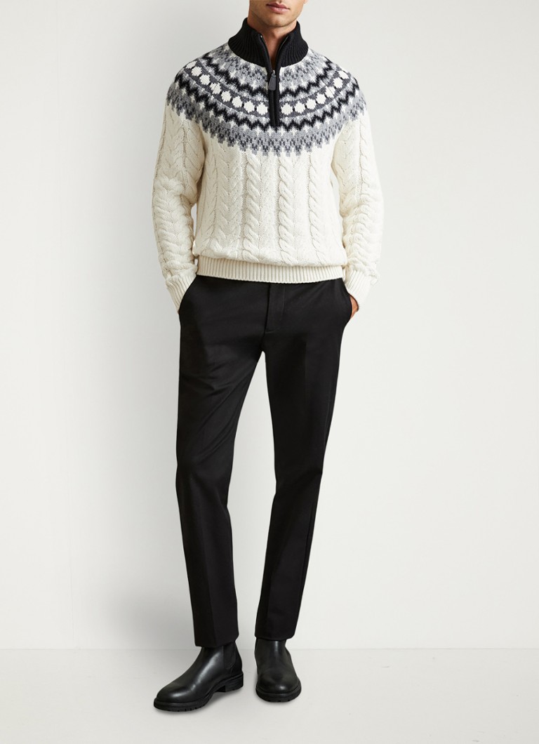 Reiss Colorado cable-knit sweater in wool blend with graphic print