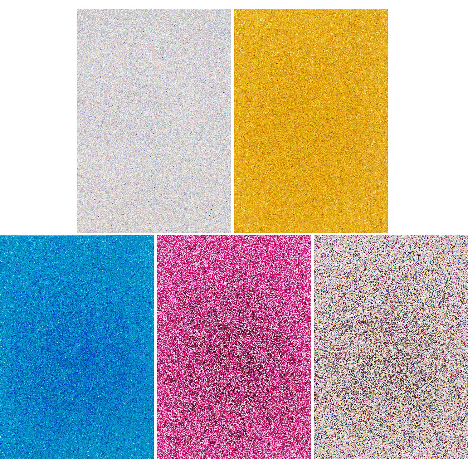 Glitter-Karton, 17,4 x 24,5 cm, 5 Blatt