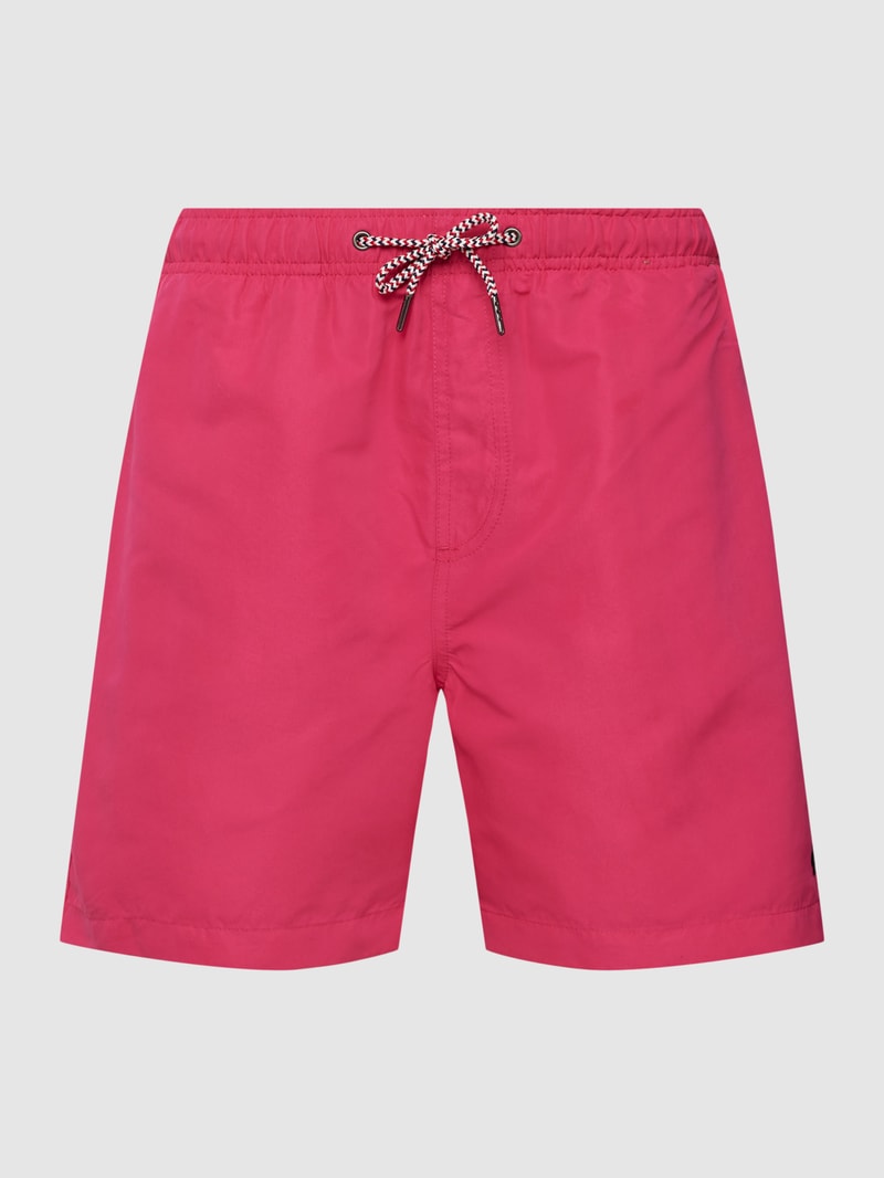 Badehose mit Logo-Stitching in pink