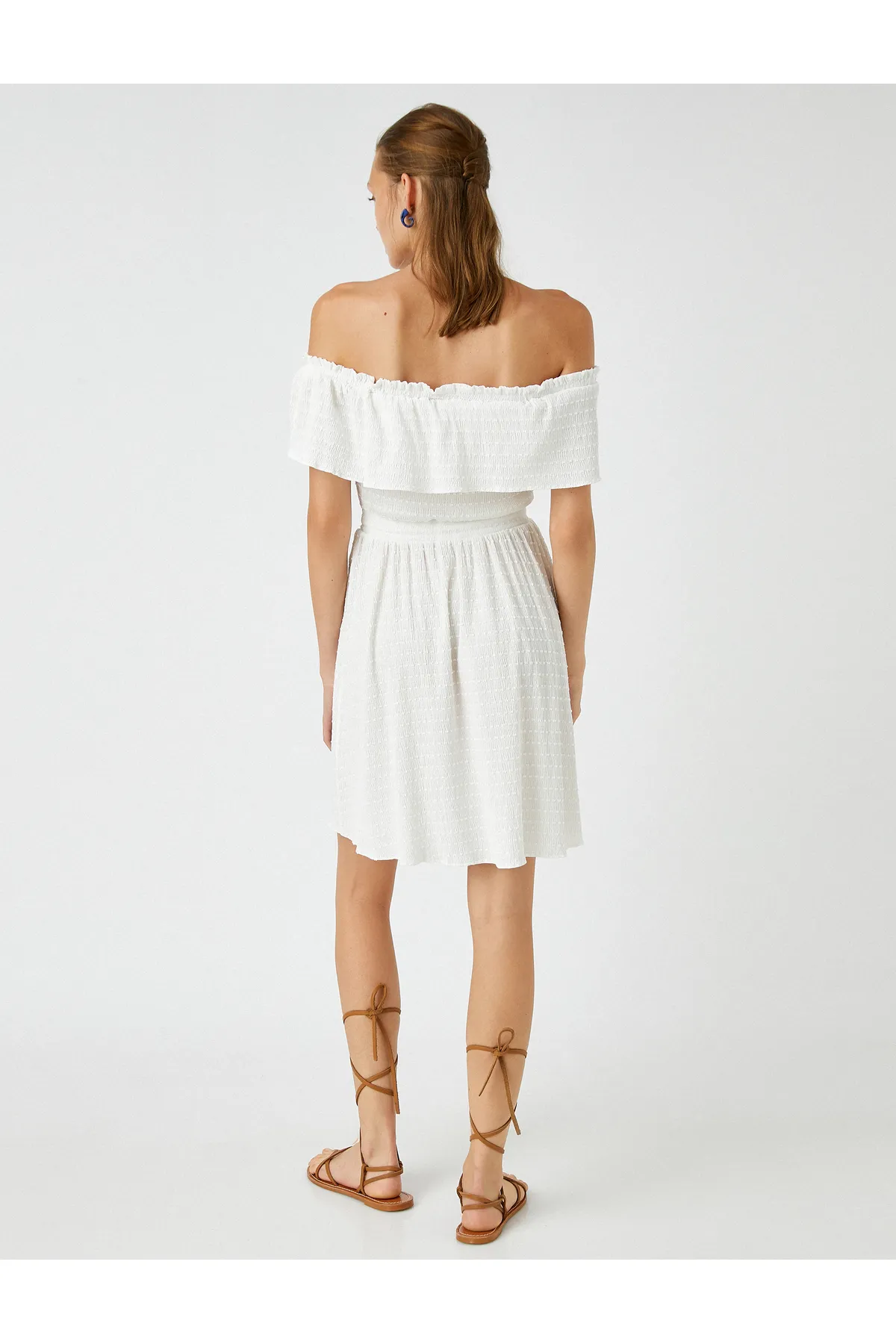 Koton  Schulterfreies Minikleid mit Quastendetail