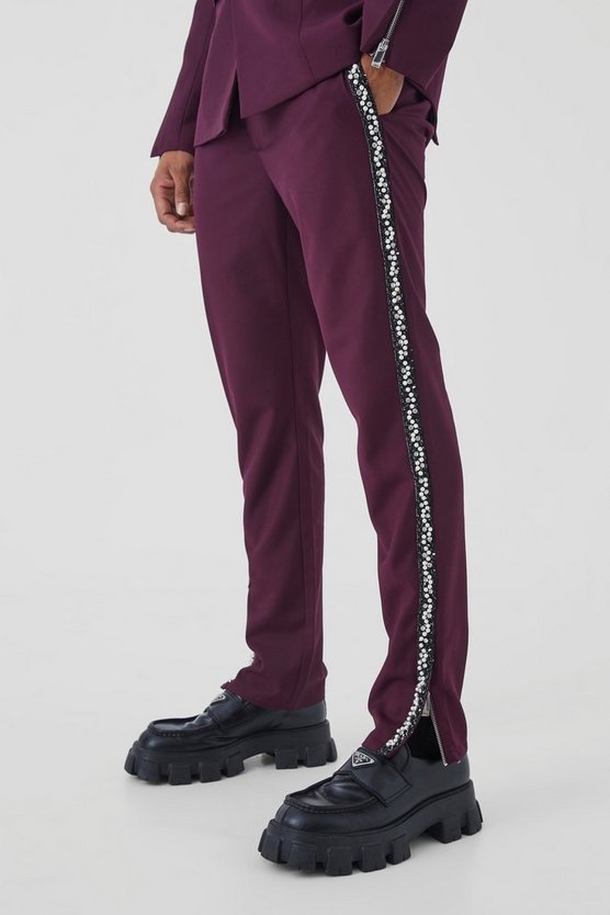 Bestickte Skinny Hose