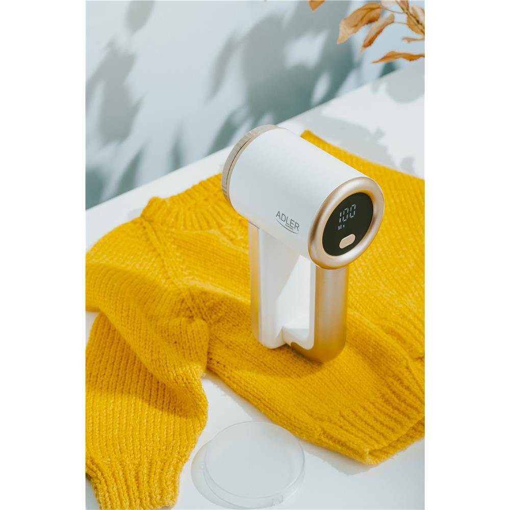 Adler Fusselrasierer AD 9617, Fusselentferner, Elektrisch, für Kleidung, USB, weiß, gold