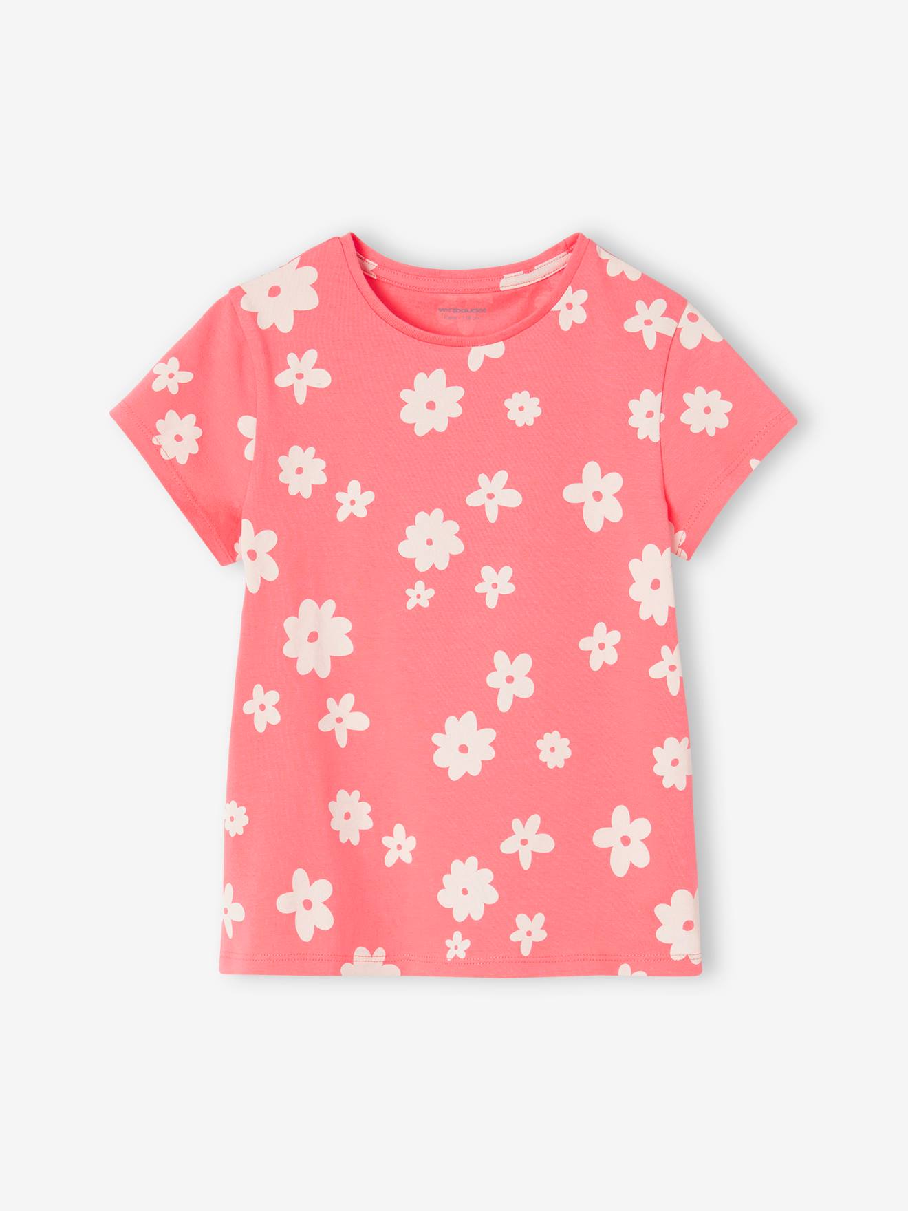 Vertbaudet 3er-Pack Mädchen T-Shirts, Glanzdetails BASIC Oeko-Tex - himbeer