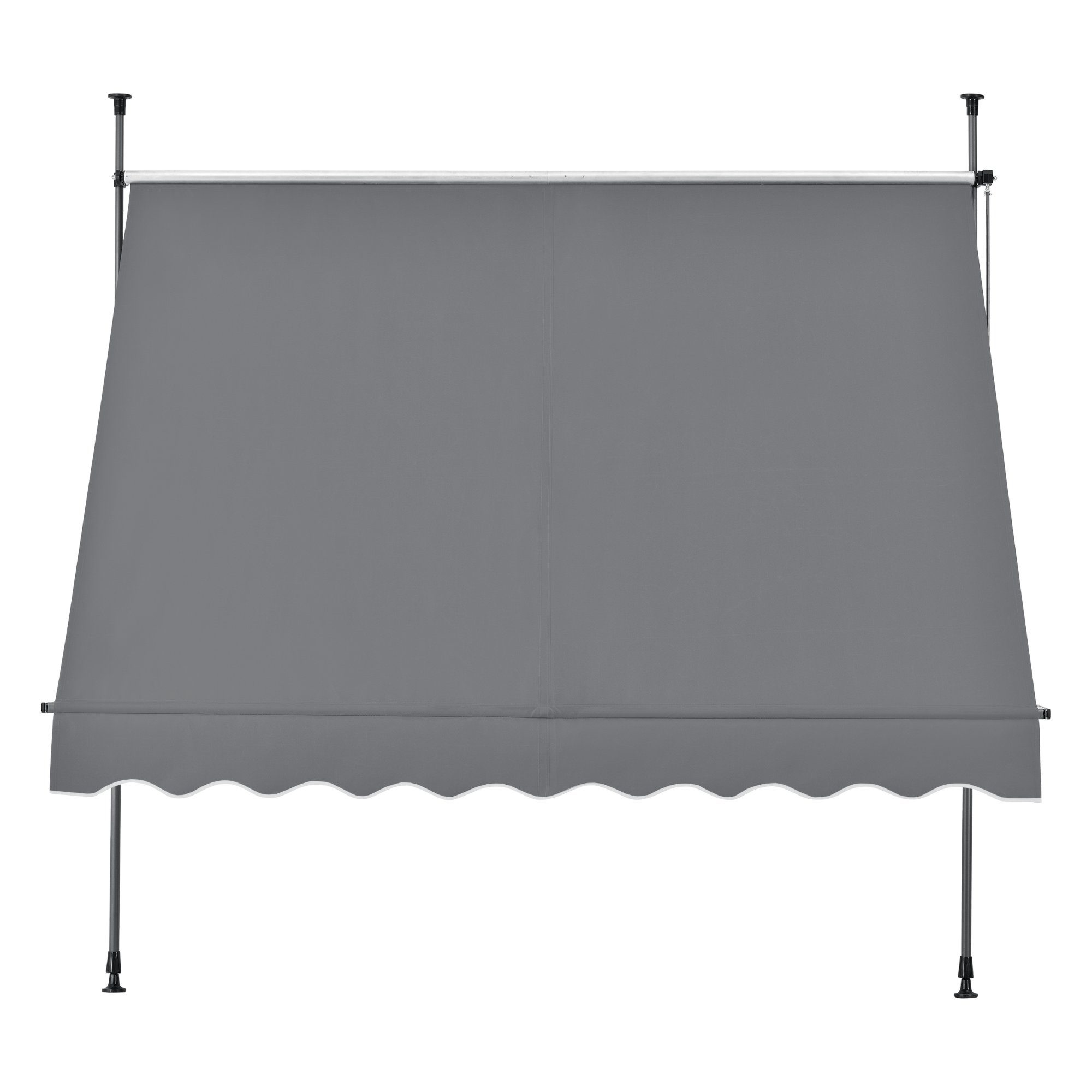 pro.tec Klemmmarkise Oeiras Sichtschutz 150x120x200-300cm ohne Bohren Mittelgrau