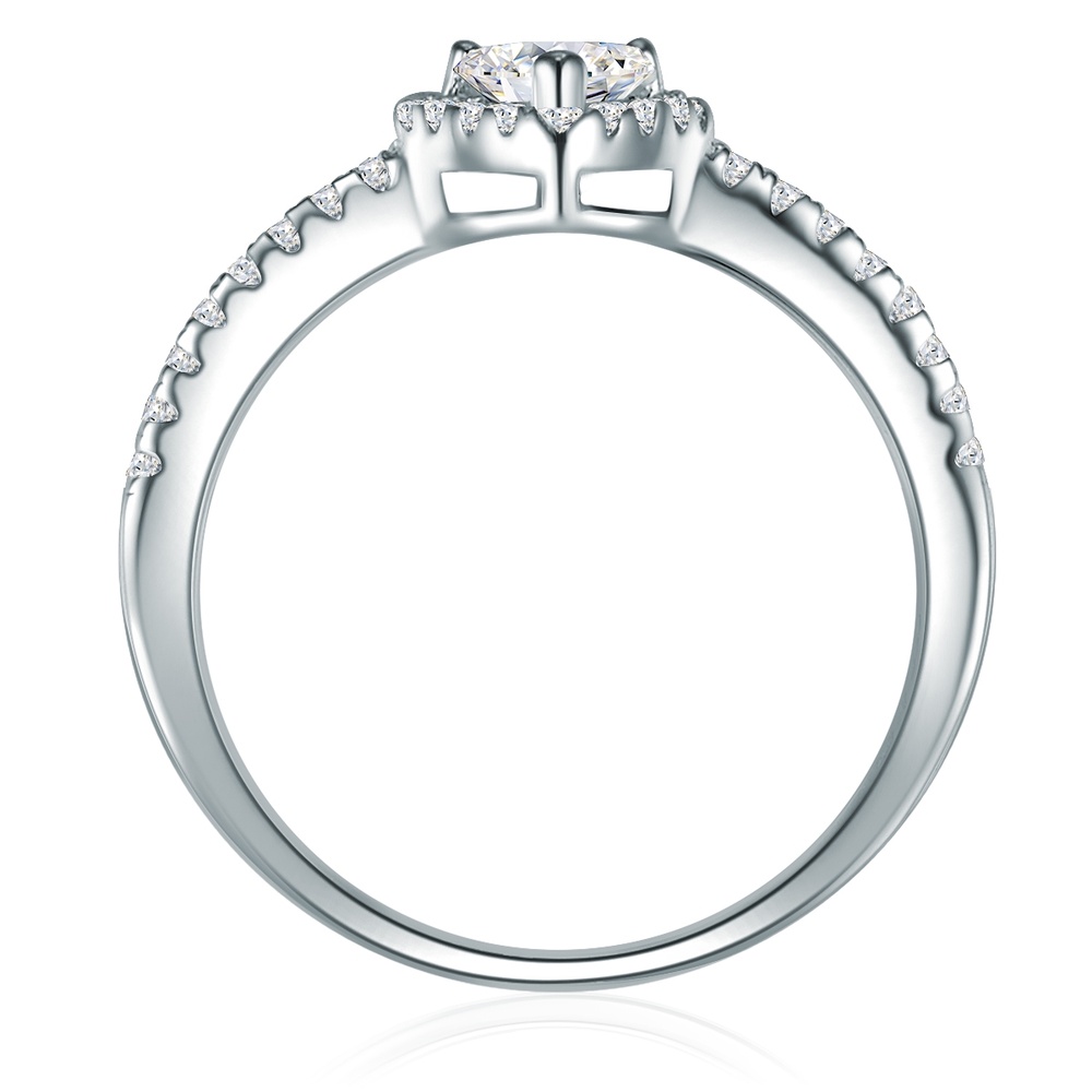 Trilani Bague en argent Coeur Argent sterling Oxyde de zirconium (CZ) en Argent Bague