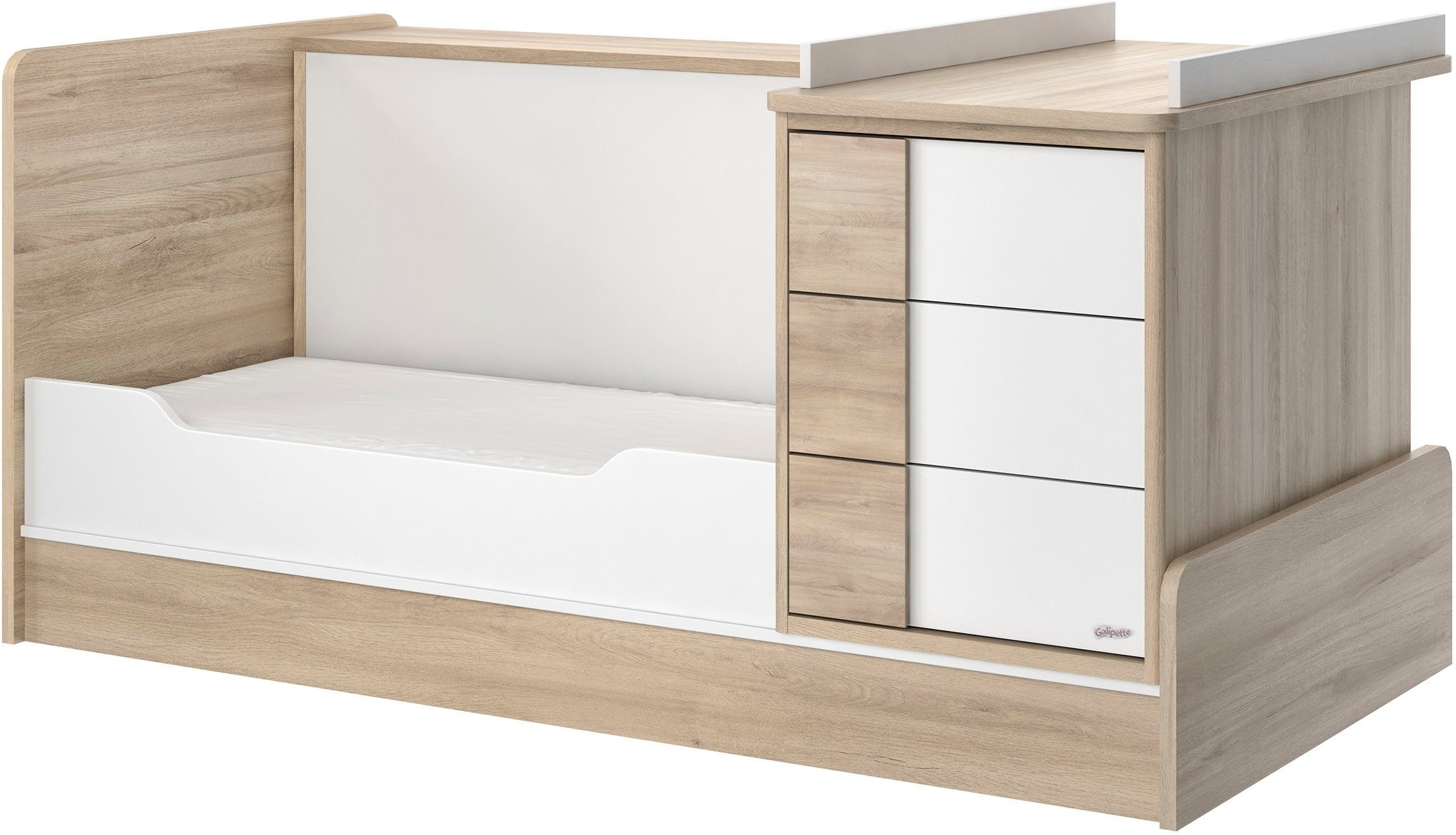 Galipette Bettanlage Sasha, (5-St), bestehend aus Bett, Regal, Kommode, Schreibtisch & Ablage