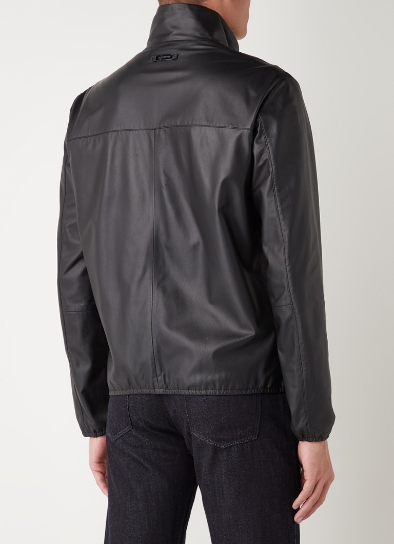 Kurtka ze skóry jagnięcej Emporio Armani z wysokim kołnierzem