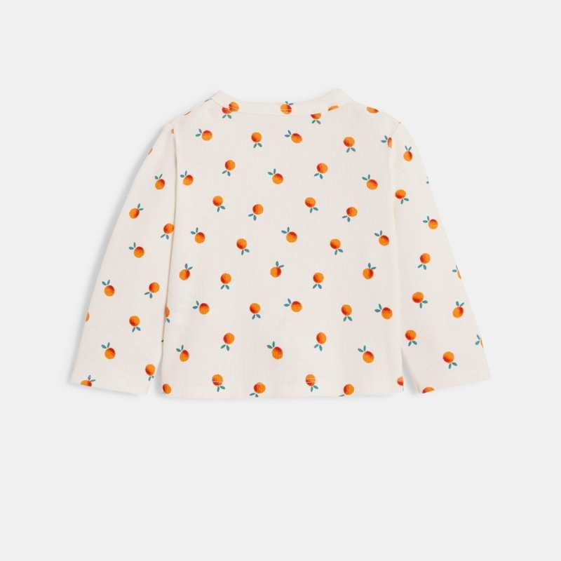 Cardigan bébé fille blanc imprimés oranges naissance Catimini