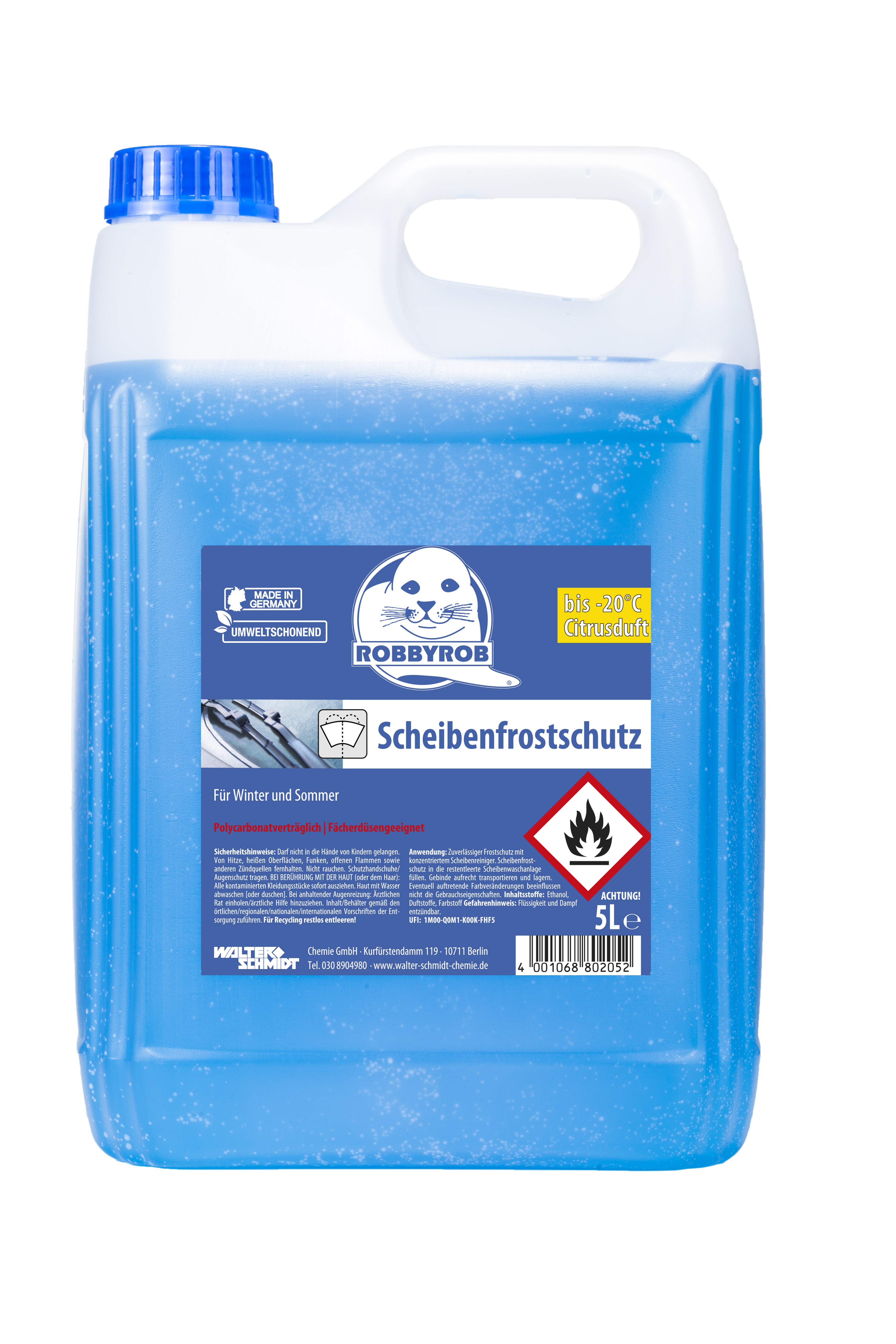 Scheibenfrostschutz/Scheibenreiniger Robbyrob, -20°Grad, von Walter Schmidt Chemie GmbH, 5 l - ATU