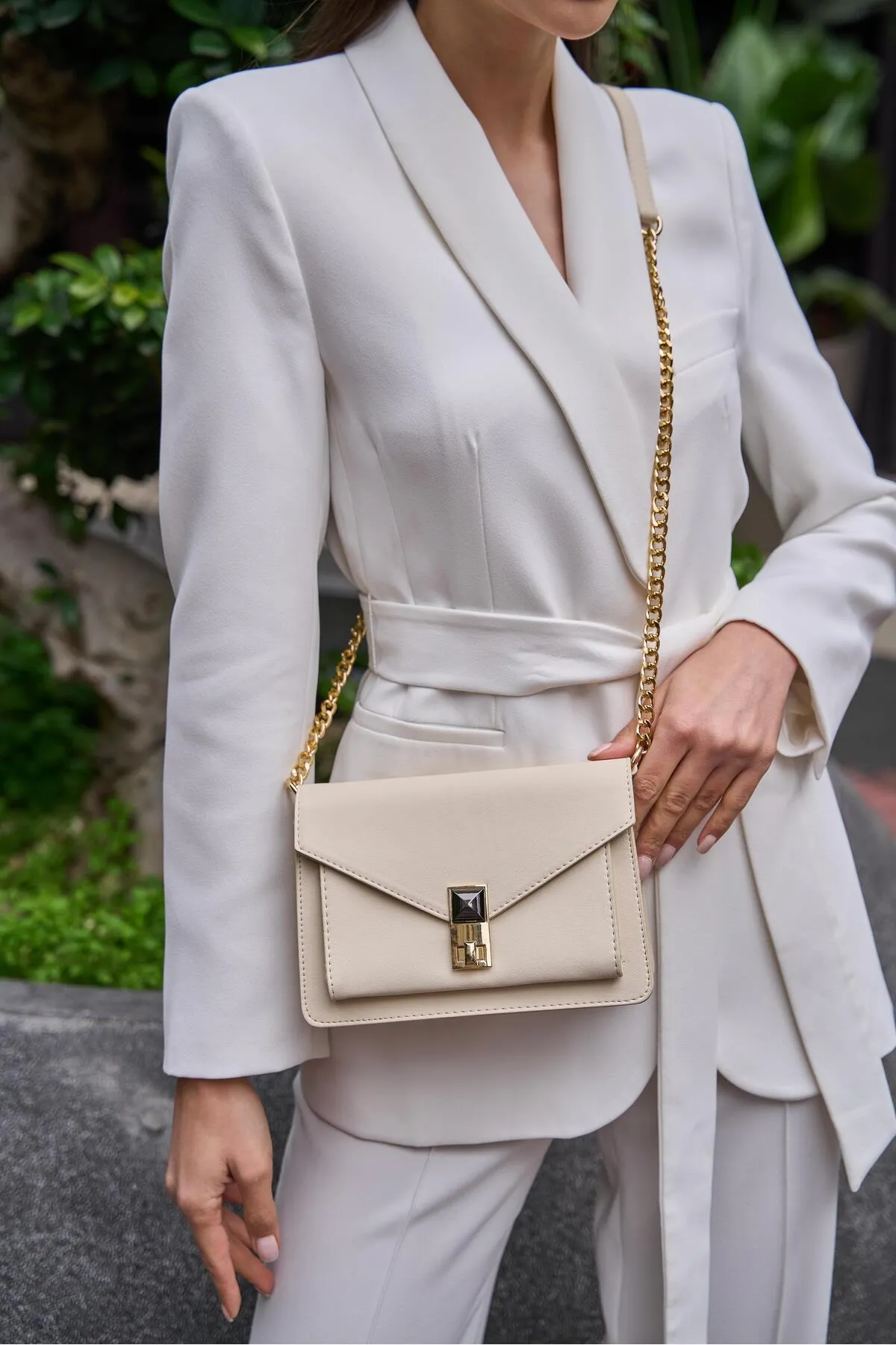 Madamra  Umhängetasche - Beige - Unifarben
