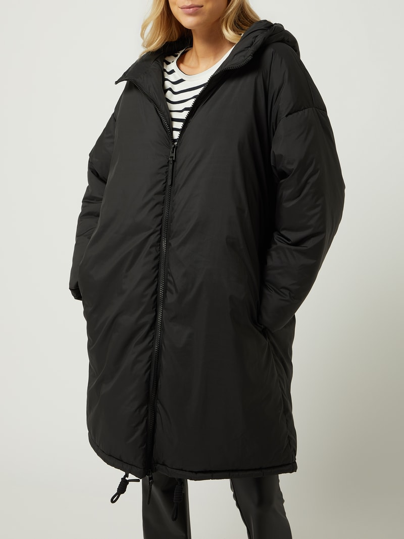 Oversized Mantel mit Wattierung - Karo Kauer X P&C - Exklusiv bei uns in schwarz