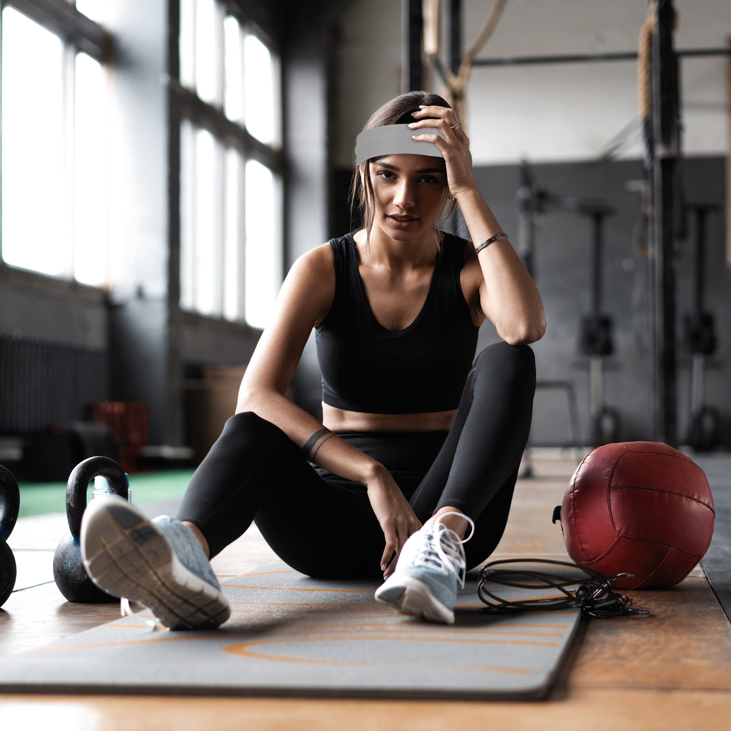 relaxdays Sporthandtuch 8x Kühlendes Handtuch in Grau