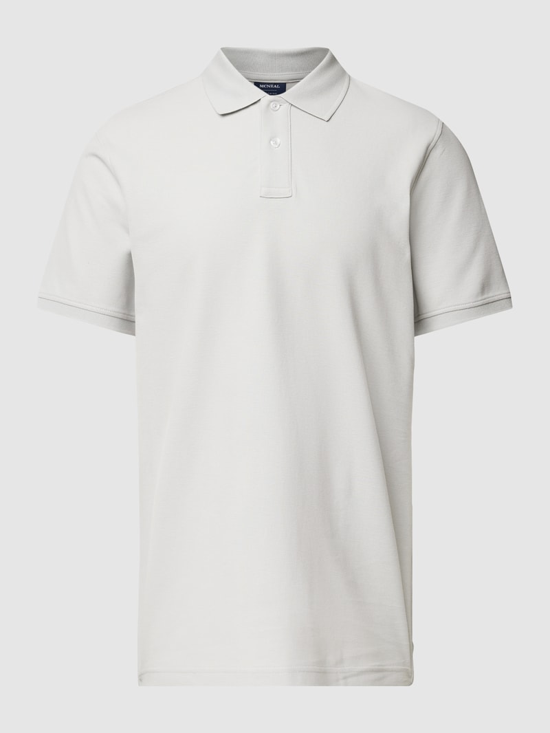 Poloshirt mit kurzer Knopfleiste in hellgrau