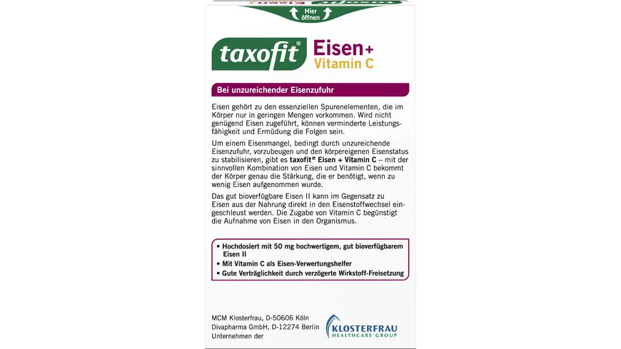 Taxofit Eisen + Vitamin C  Kapseln