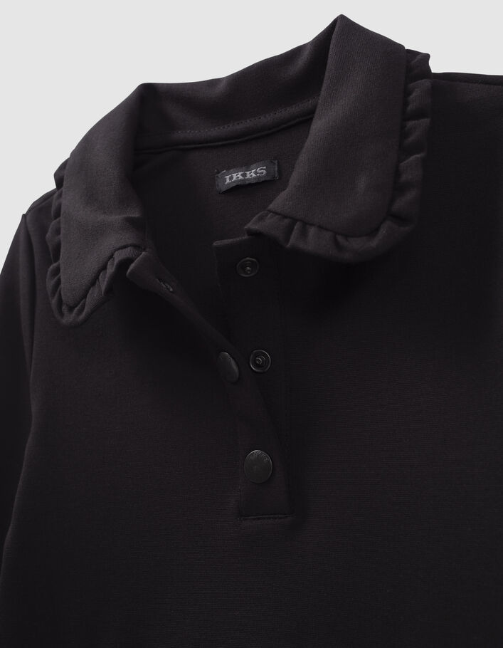 Robe noire maille Milano à maxi col fille