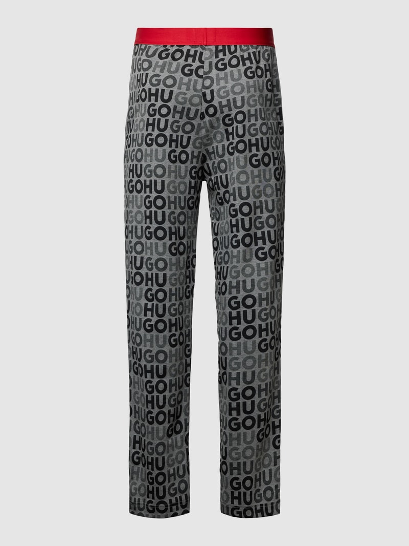 Pyjama-Hose mit Label-Details Modell 'Monogram' in mittelgrau