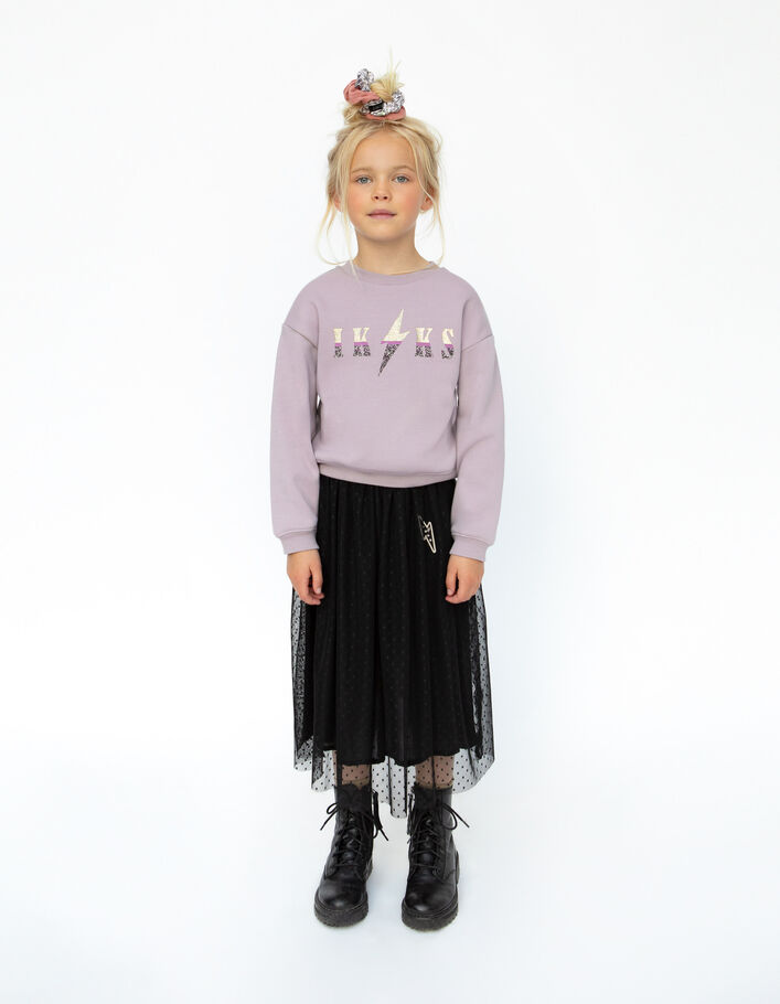 Jupe midi noire tulle plumetis fille