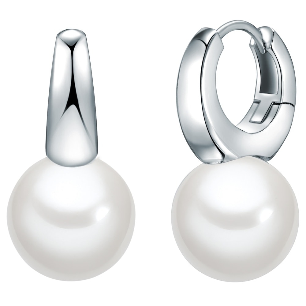 Rafaela Donata Créoles en perle Argent sterling Perles organiques en Argent Boucles d'oreilles