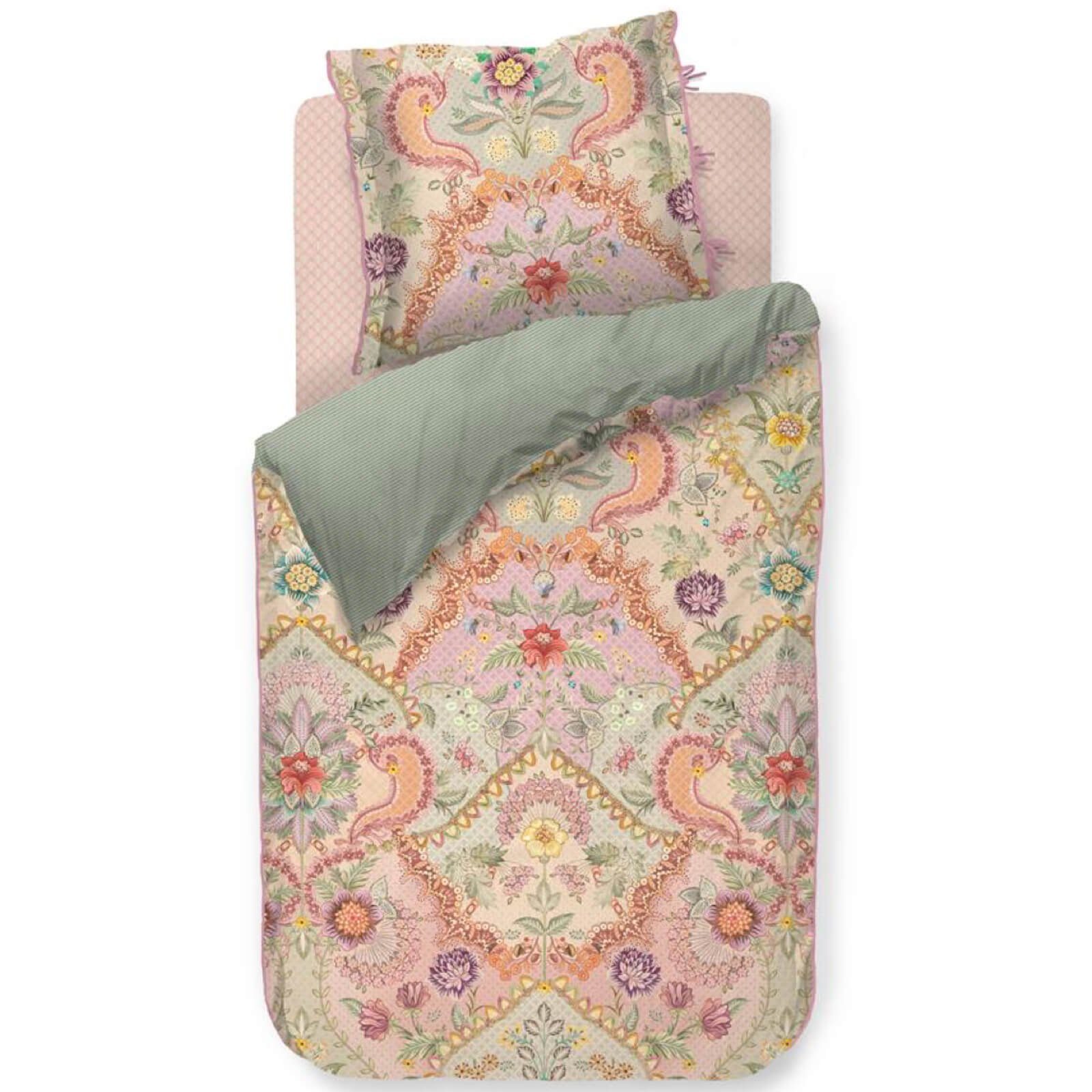 Bettwäsche Saluti Grandi Pastell, PiP Studio, Perkal, 3 teilig, Blüten, florale Elemente, Gestreift