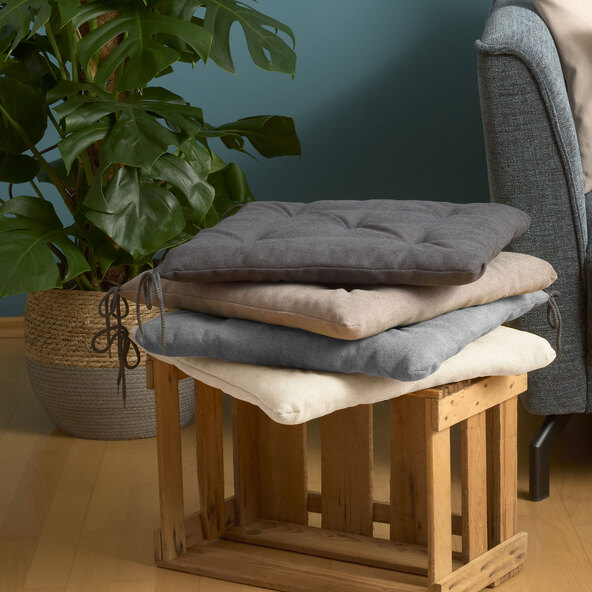 Sitzkissen Darco, 40 x 40 cm, 4er Set, creme