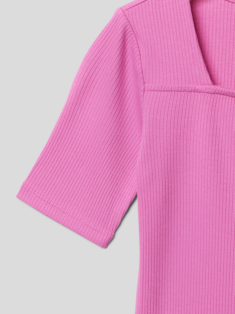 T-Shirt mit Karree-Ausschnitt in pink