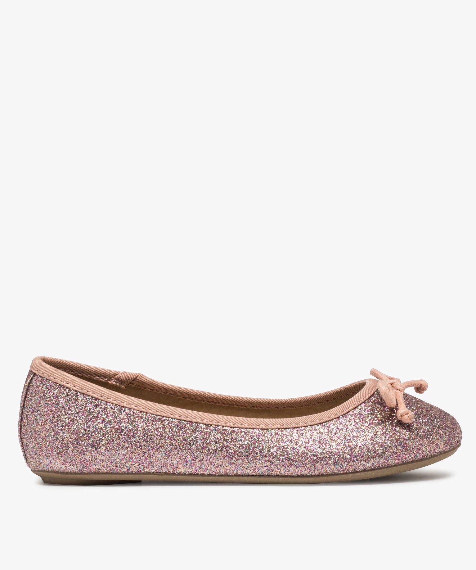 Ballerines fille pailletées avec n?ud décoratif rose | GEMO
